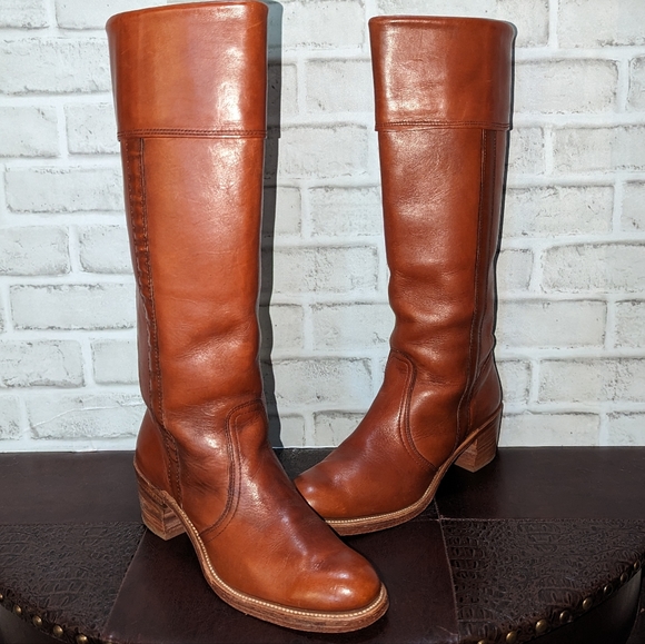 FRYE True Vintage Campus Tall Cuff Brown Boot size 9.5 - Picture 6 of 14